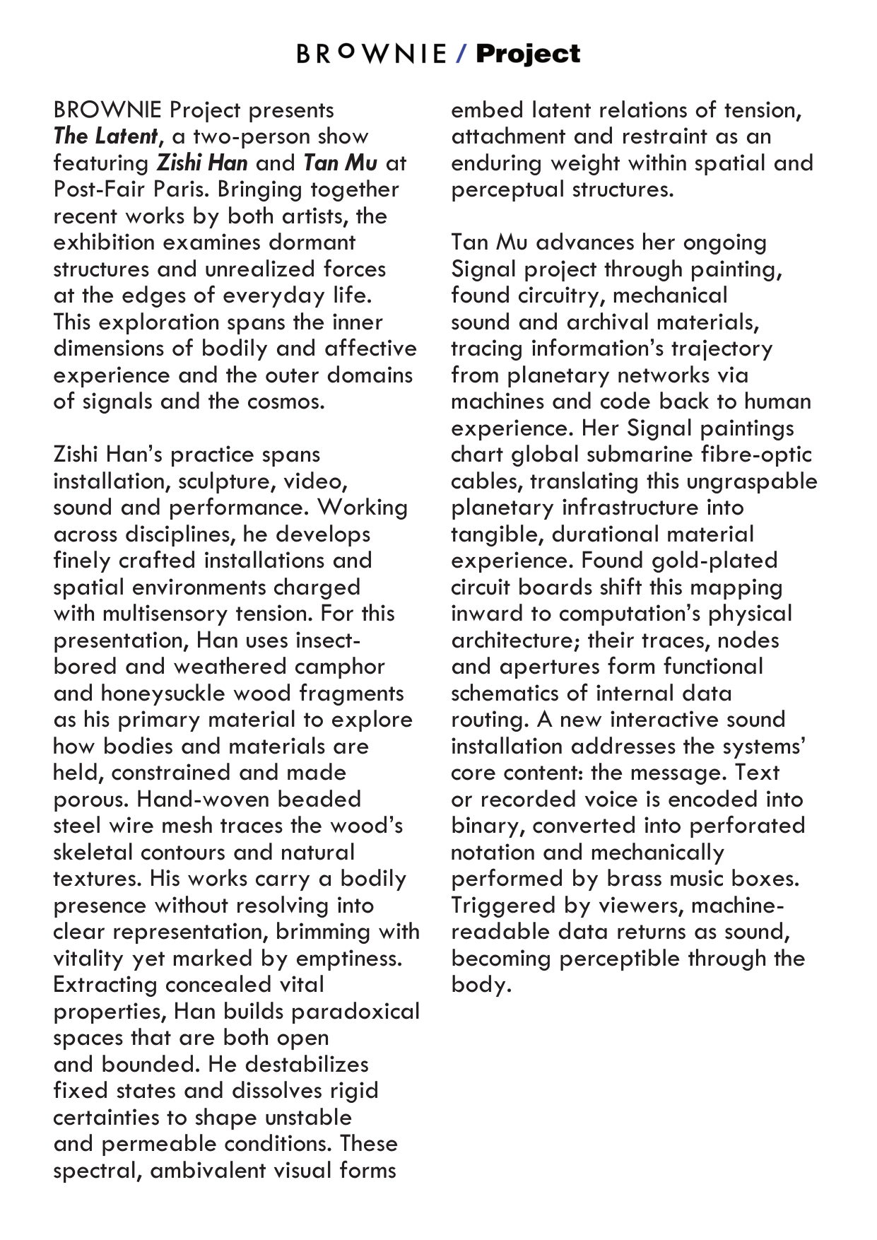 The Latent — BROWNIE Project at Post-Fair Paris — page 2 / 29